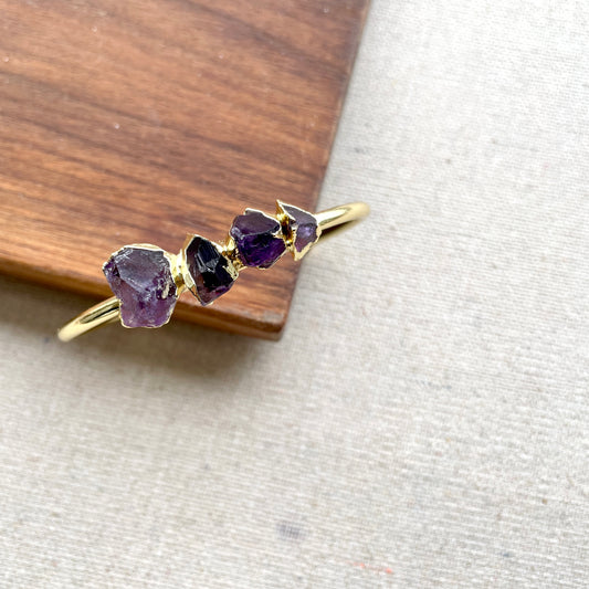 Raw Amethyst Bangle