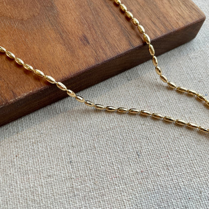 Sunstone Rice Chain Gold-plated Necklace