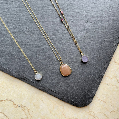 Coffee Moonstone Gold-filled Necklace