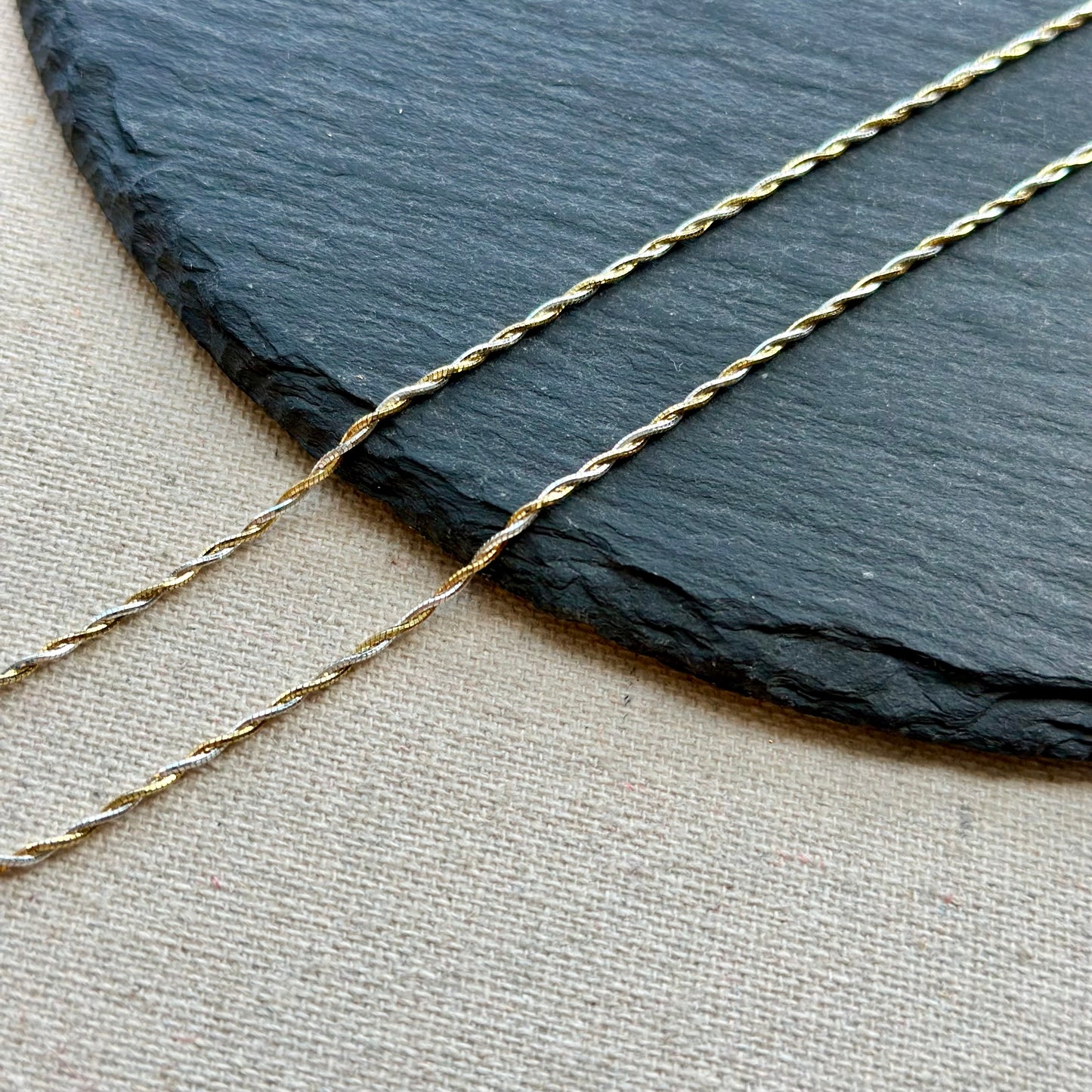 Two Tone Twisted Gold-plated Italian Sterling Silver Necklace