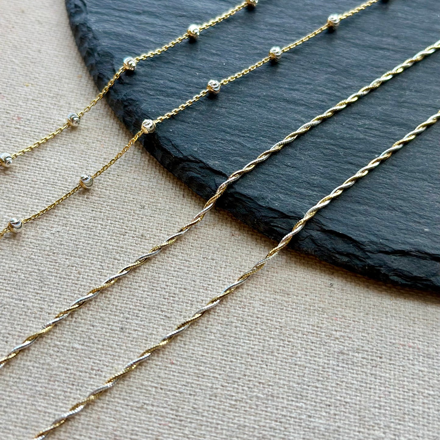 Two Tone Twisted Gold-plated Italian Sterling Silver Necklace