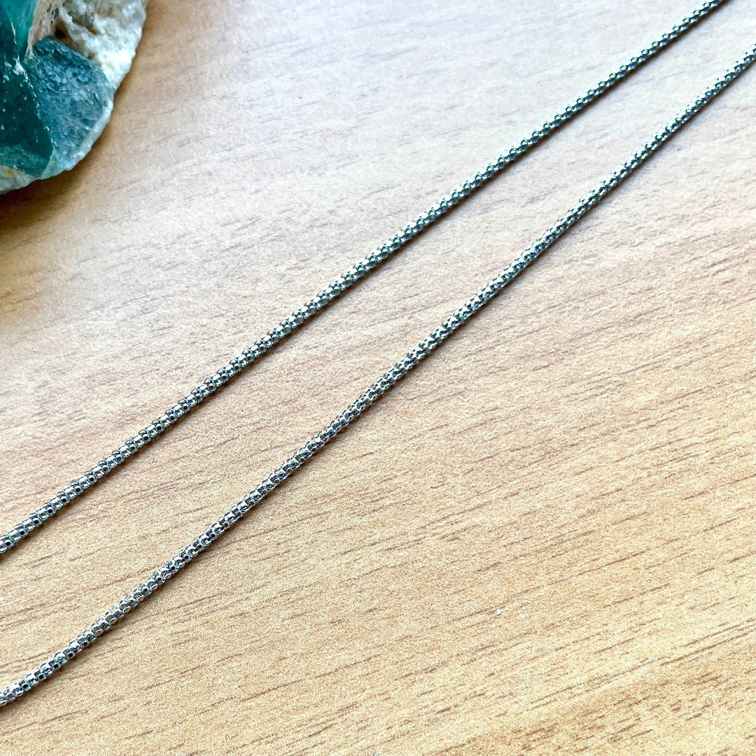 Italian Sterling Silver Wheat Foxtail Chain Necklace