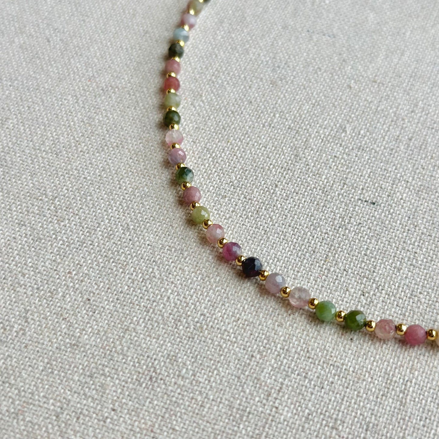 Tourmaline And Freshwater Pearl Beaded Choker Necklace