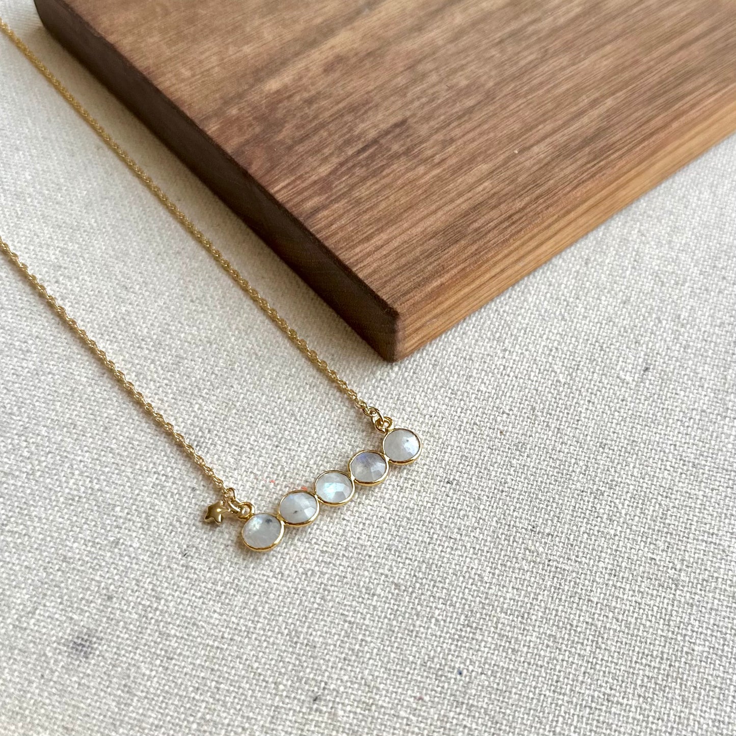 Moonstones In Star Gold-plated Necklace