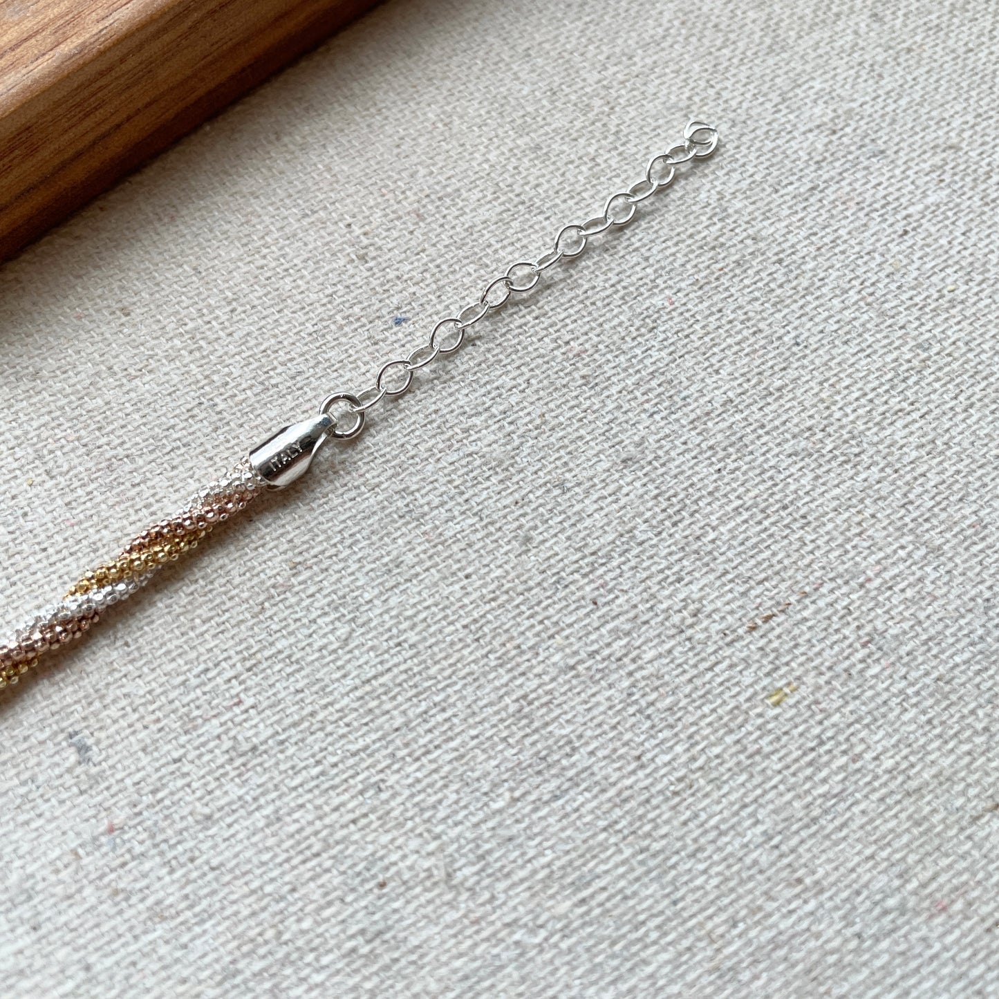 Italian Sterling Silver Triple Tone Rope Necklace