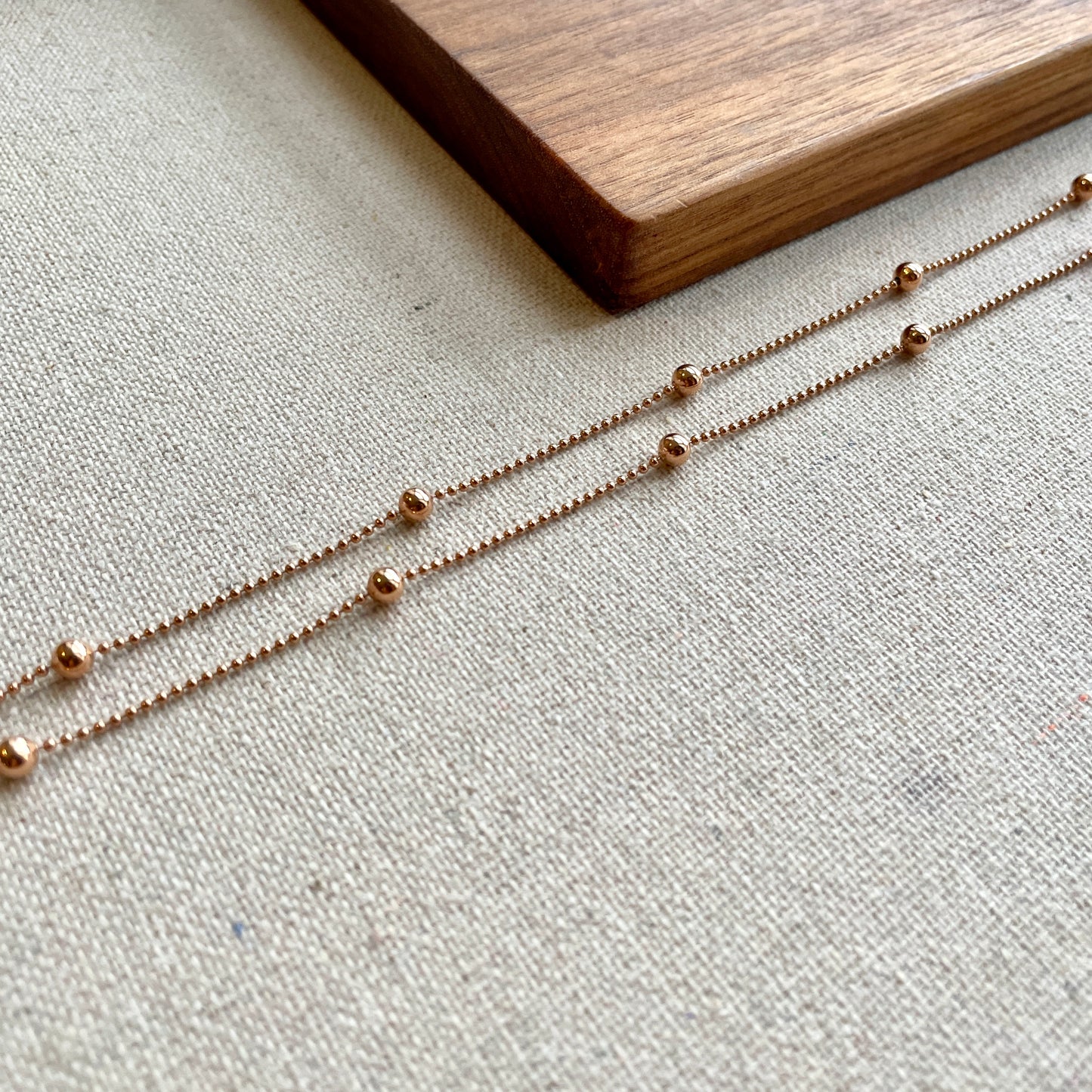 Rose Gold-plated Italian Sterling Silver Dotty Mixed Chain Choker Necklace