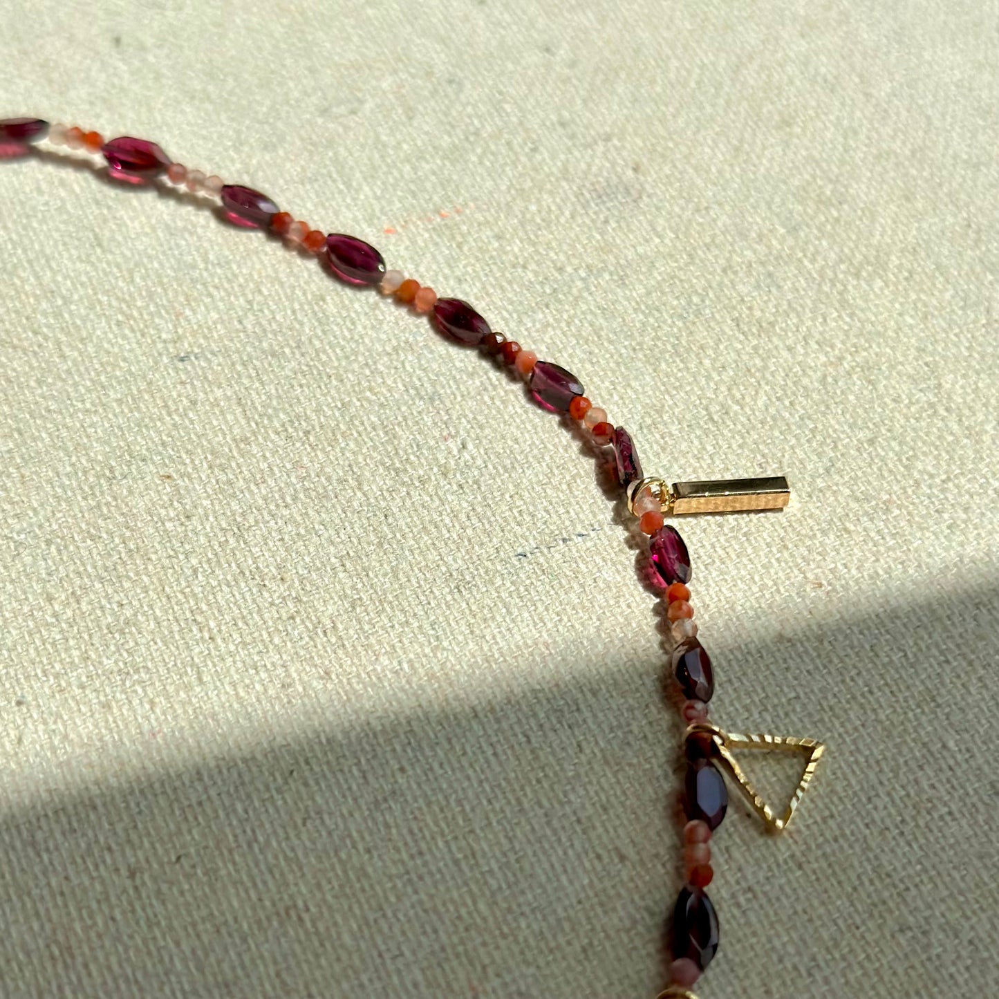 Garnet And Carnelian Beaded Necklace