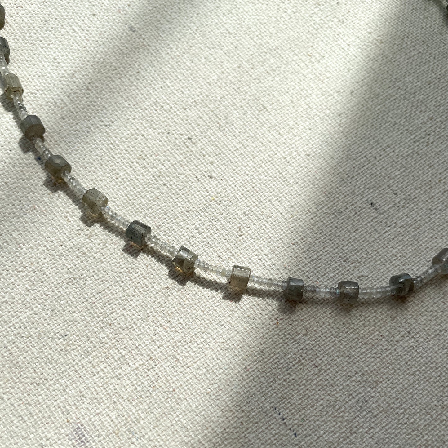 Labradorite And Moonstone Beaded Necklace