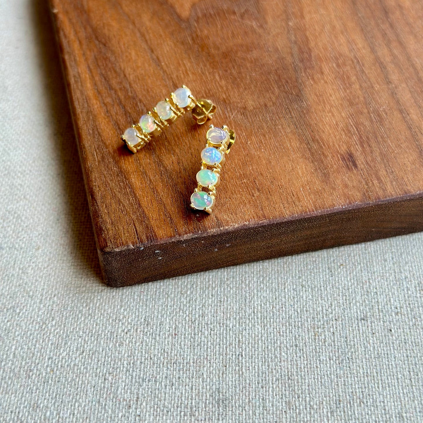 Four Opal Gold-plated Sterling Ear Stud