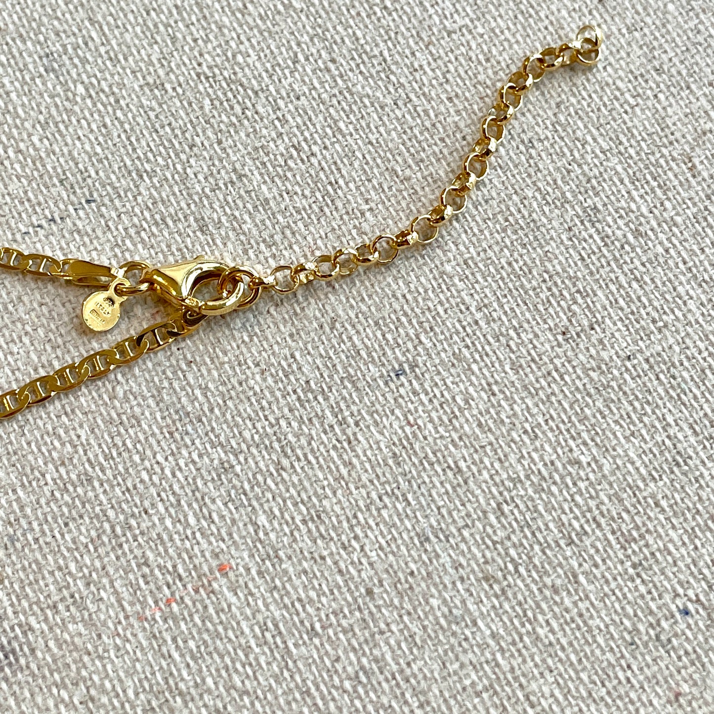 Gold-plated Italian Sterling Silver Mariner Chain Choker Necklace