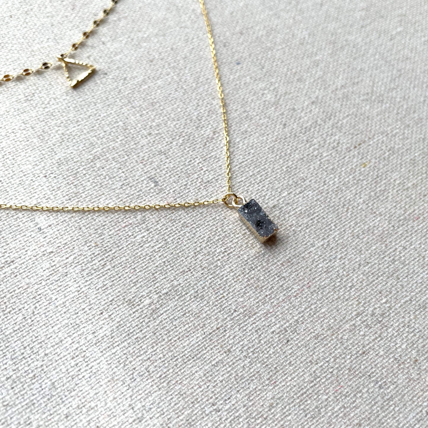 Double Layer Druzy Stone Gold-plated Necklace