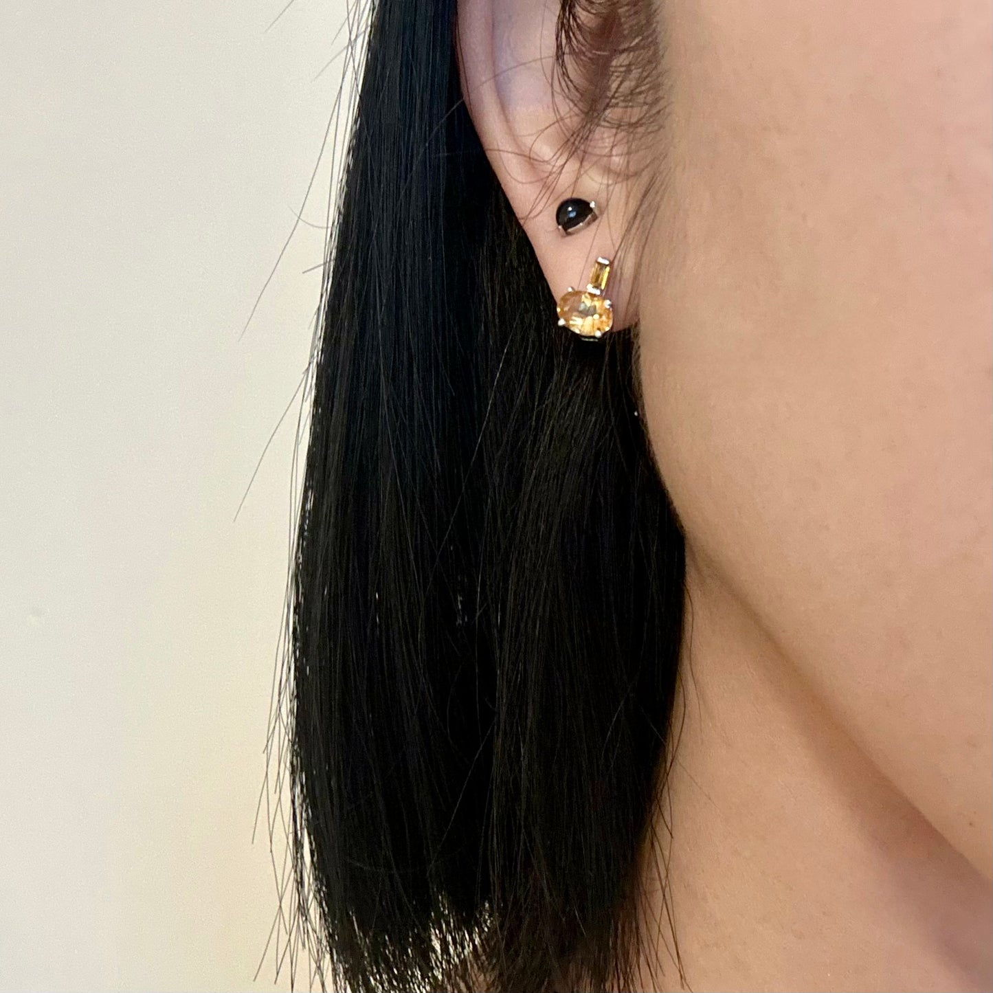 Citrine Sterling Silver Ear Stud