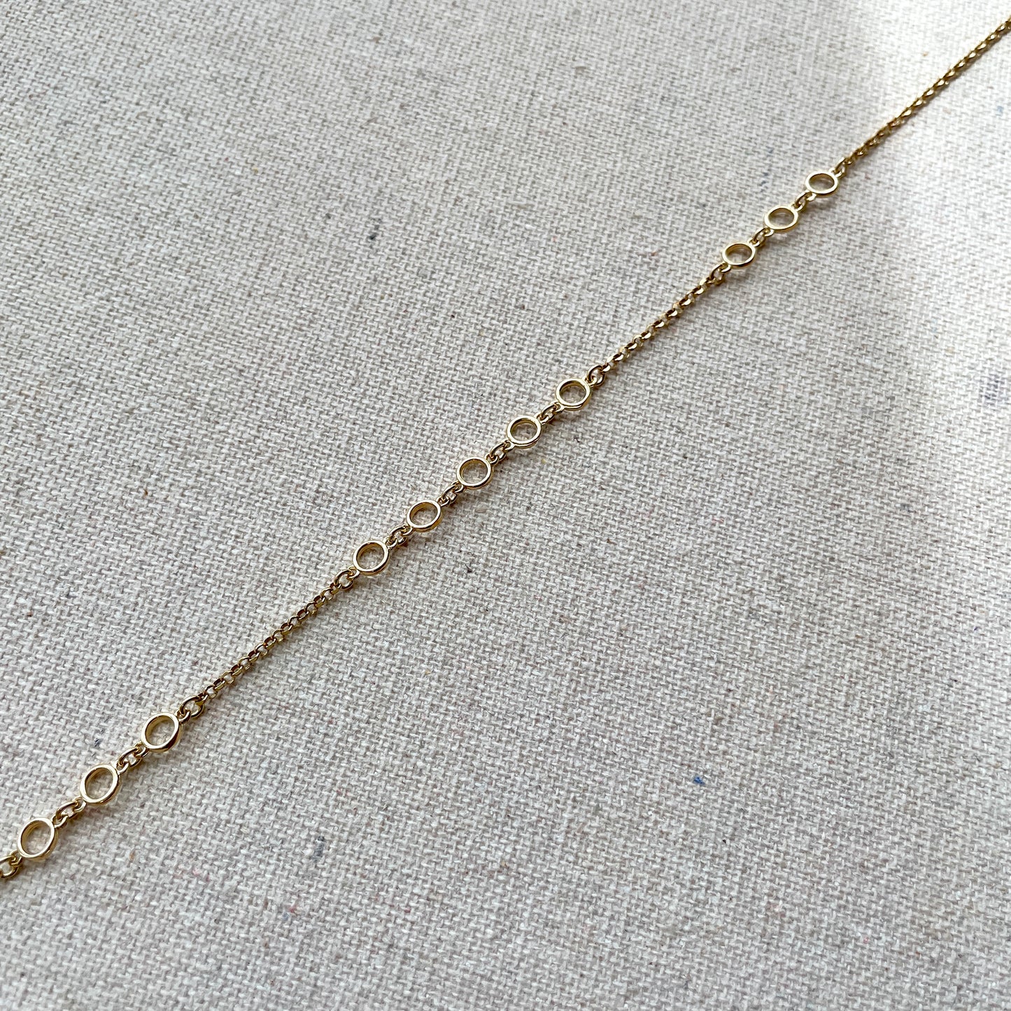 Gold-plated Italian Sterling Silver Mixed Circle Necklace