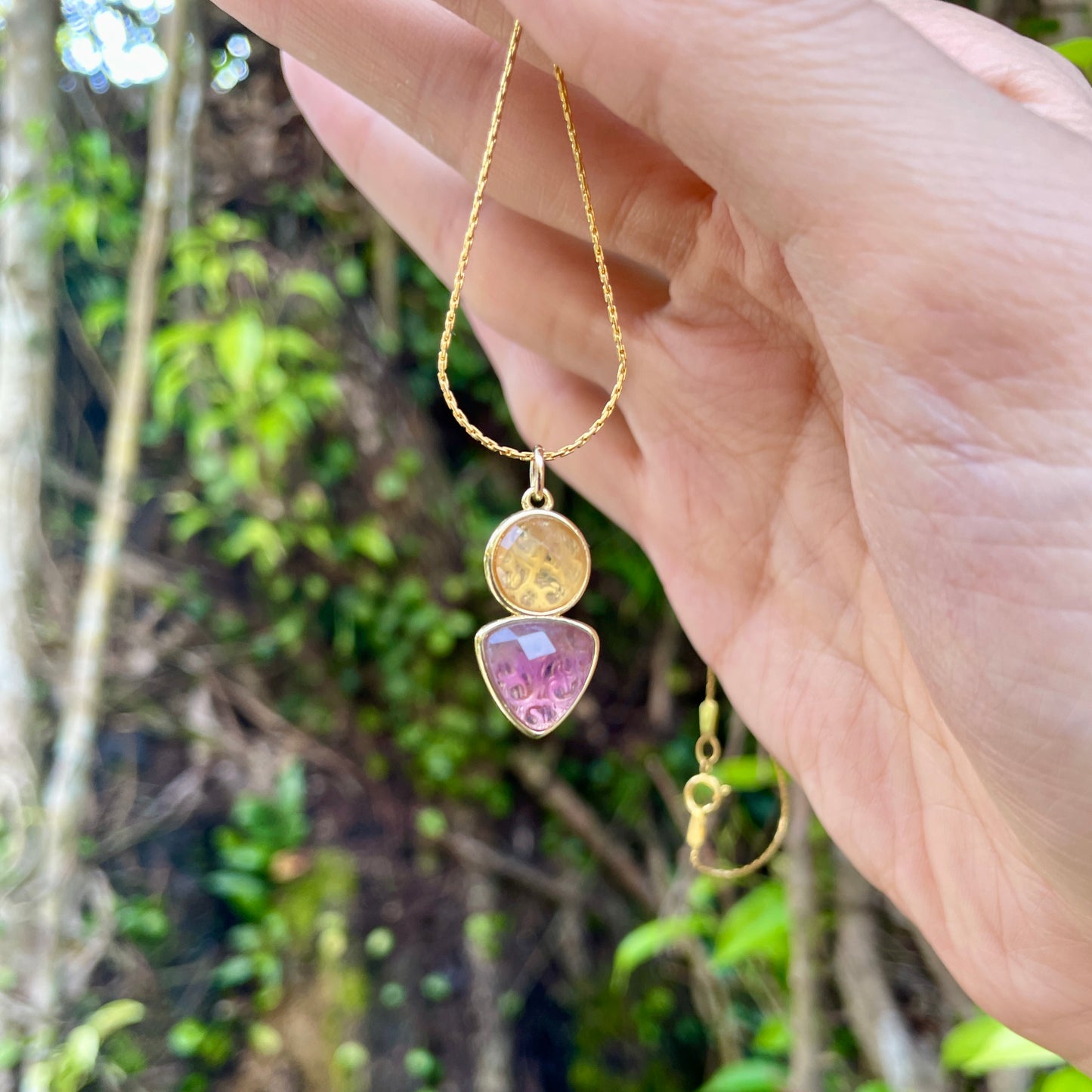 Citrine And Amethyst 14k Gold-filled Necklace