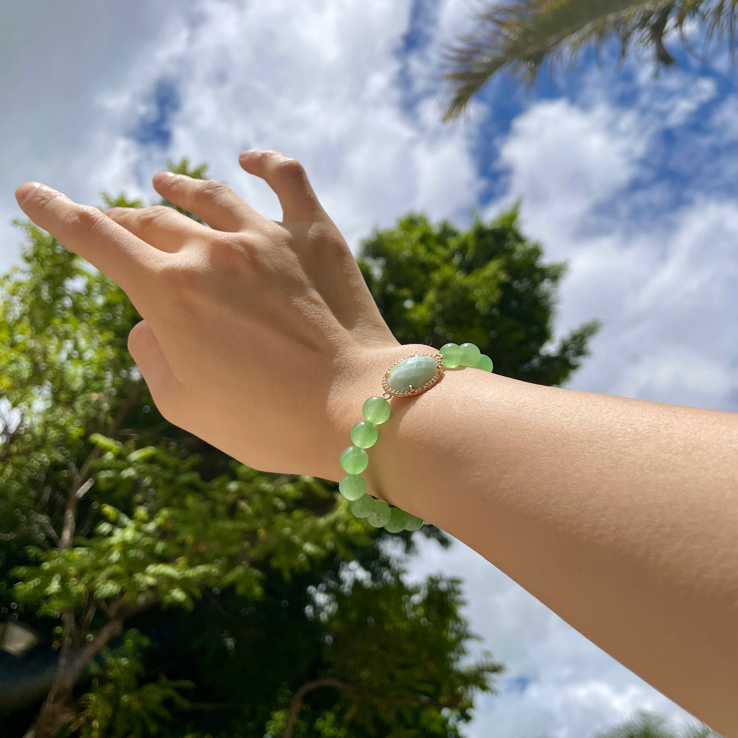 Amazonite And Aventurine Beaded Bracelet