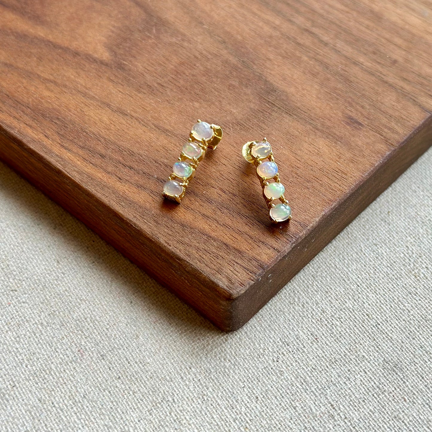 Four Opal Gold-plated Sterling Ear Stud