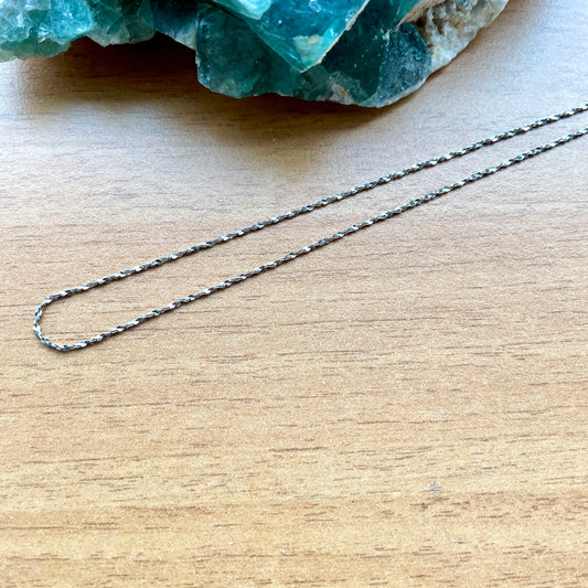 Italian Sterling Silver Glitter Chain Necklace