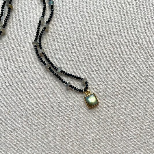 Labradorite And Mixed Beaded Necklace