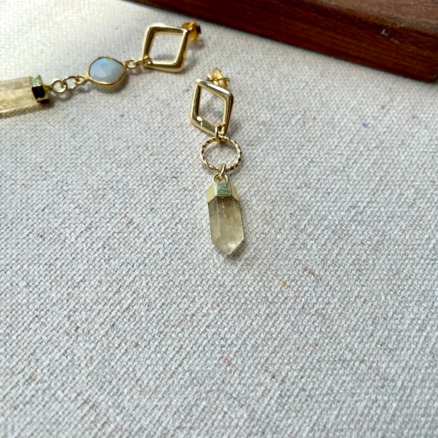 Citrine And Moonstone Earring