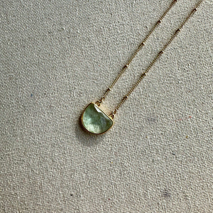 Green Fluorite And Malachite Gold-plated Necklace