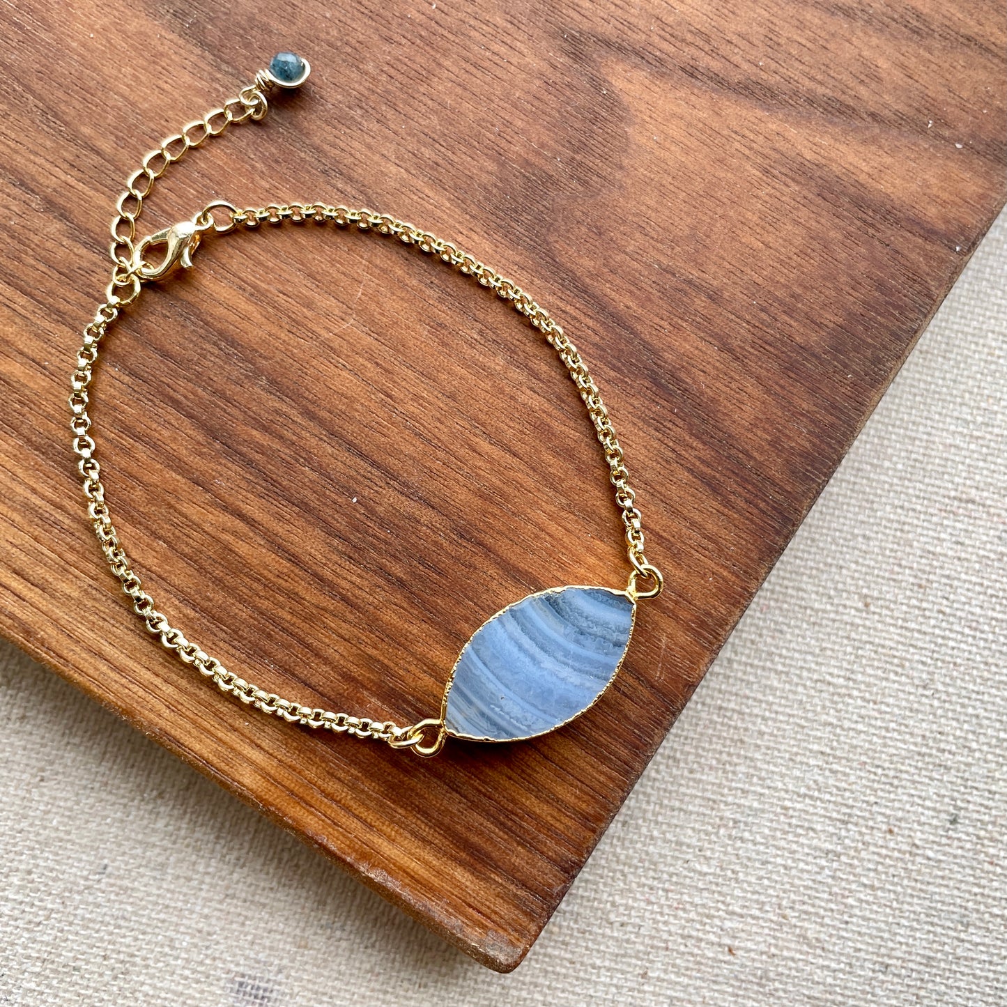 Blue Lace Agate Adjustable Bracelet