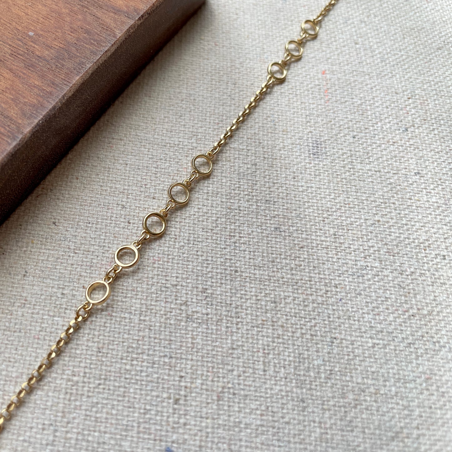 Gold-plated Italian Sterling Silver Mixed Circle Necklace