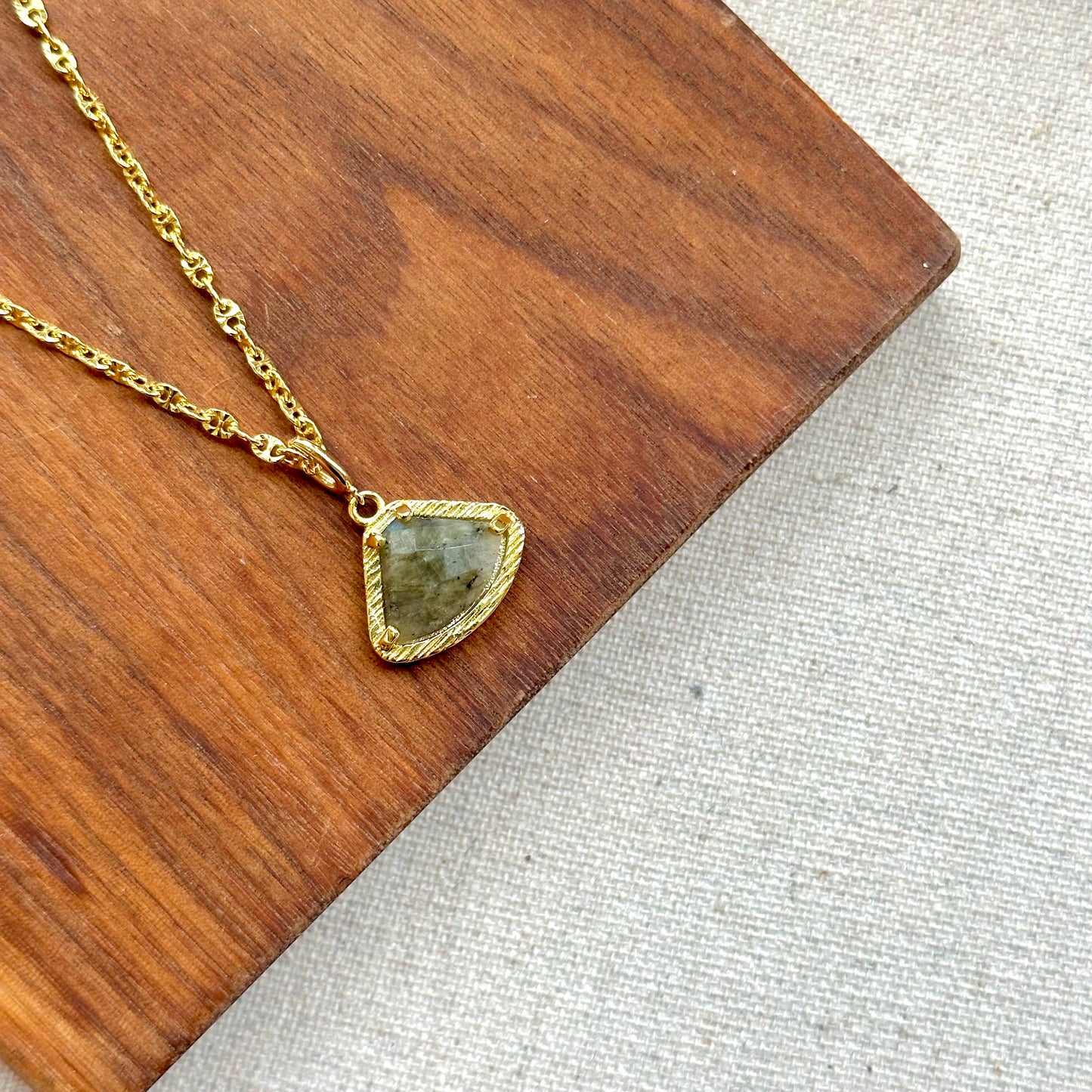 Labradorite Mariner Chain Gold-plated Italian Sterling Silver Necklace