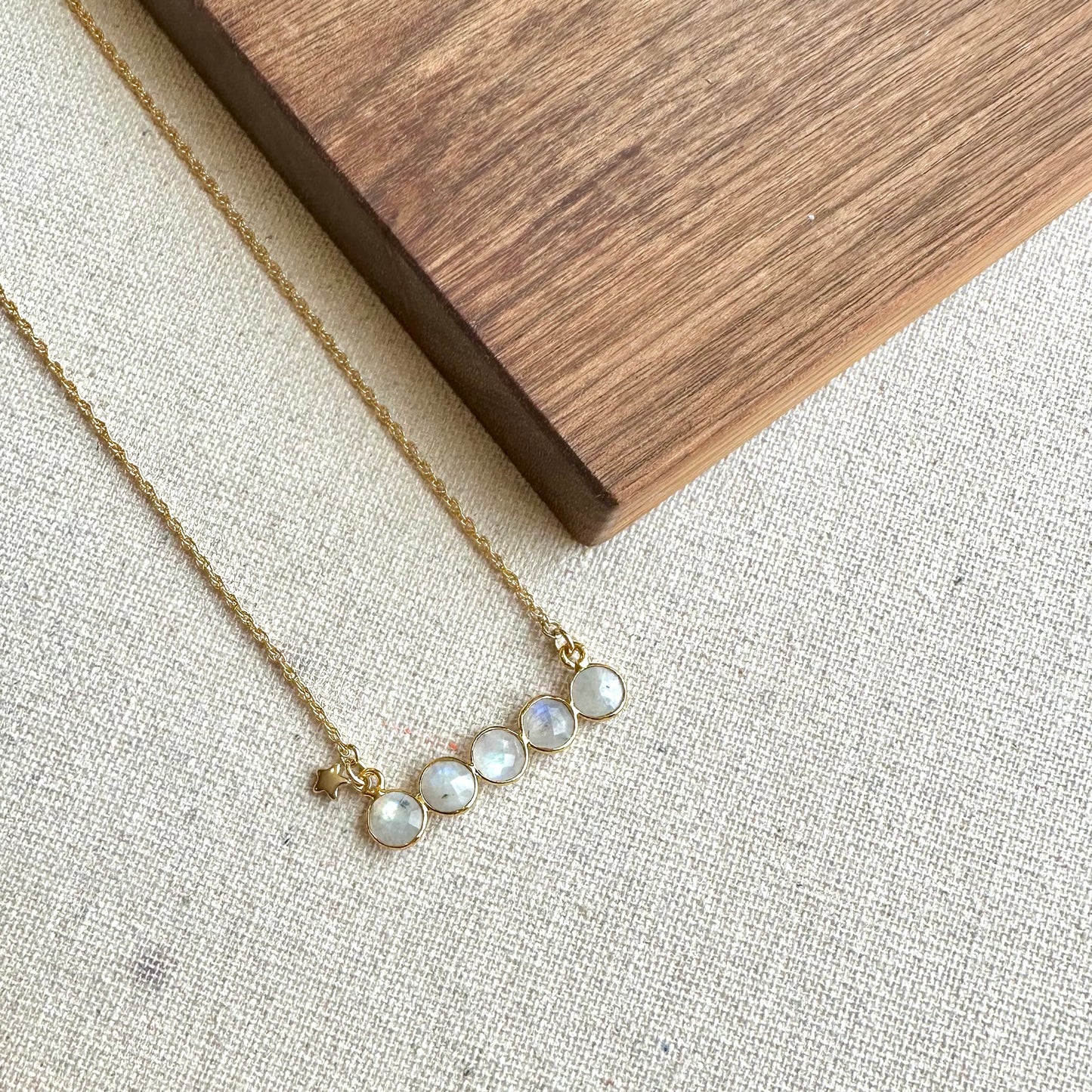 Moonstones In Star Gold-plated Necklace