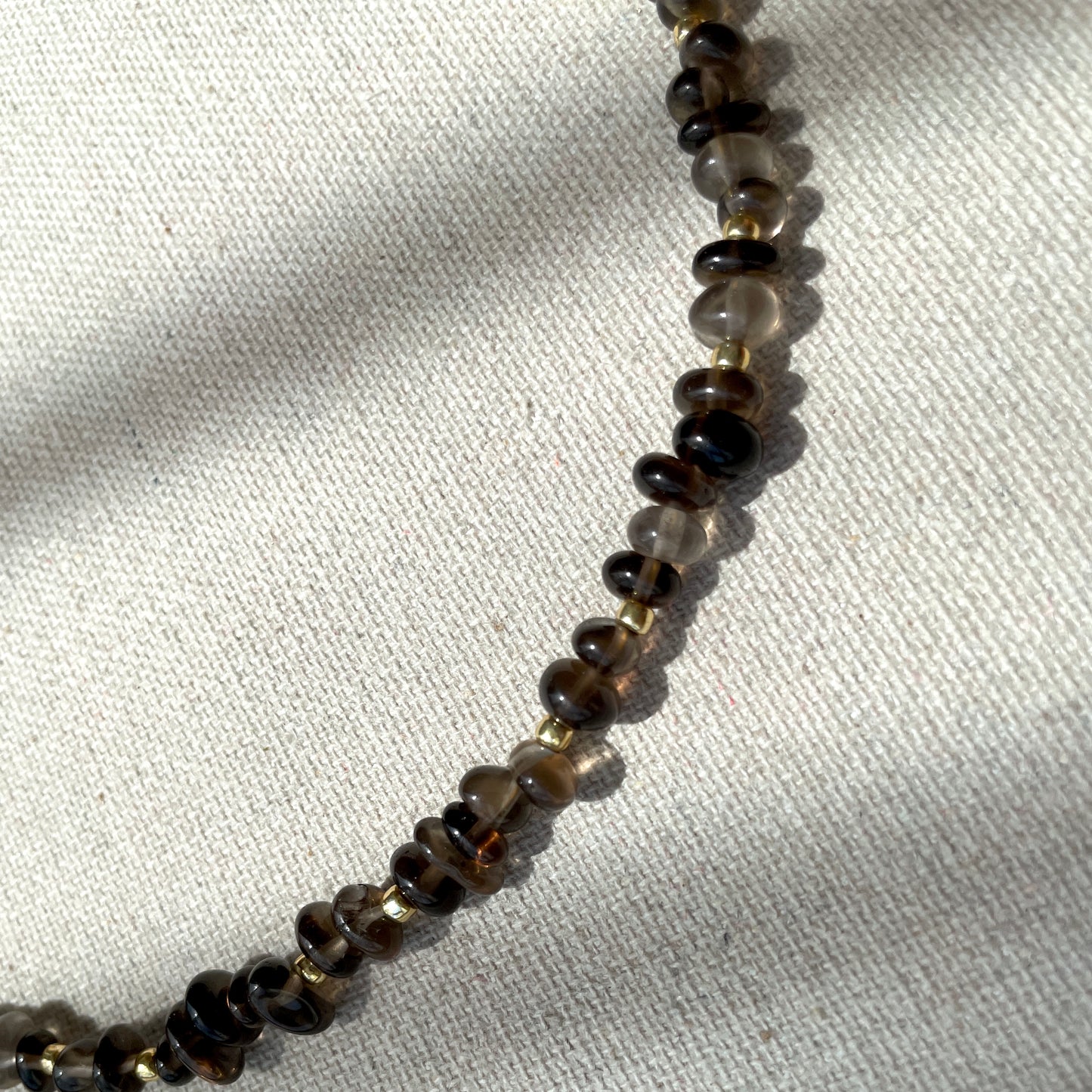 Smoky Quartz and Freshwater Pearl Beaded Choker Necklace