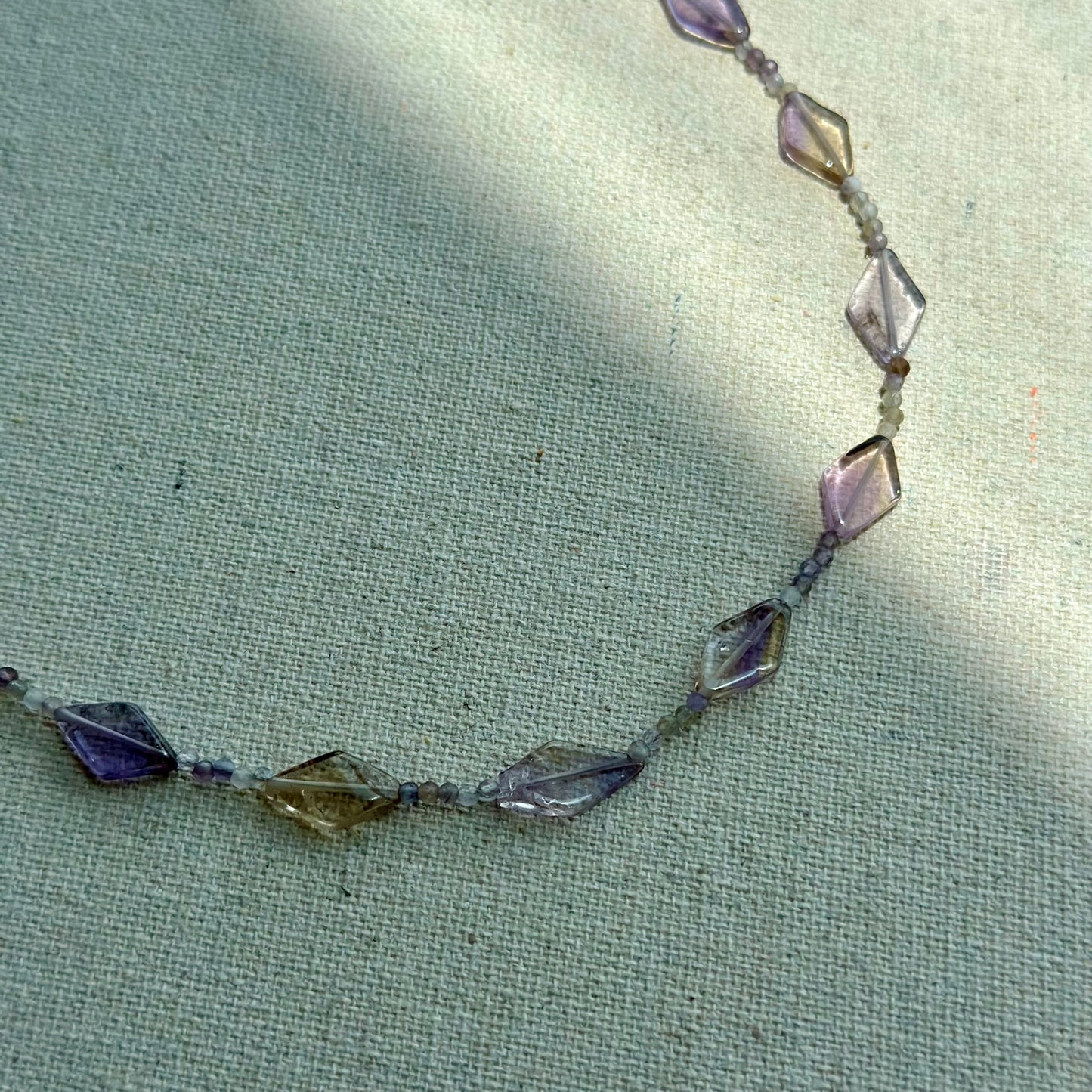 Ametrine Kite Beaded Choker Necklace