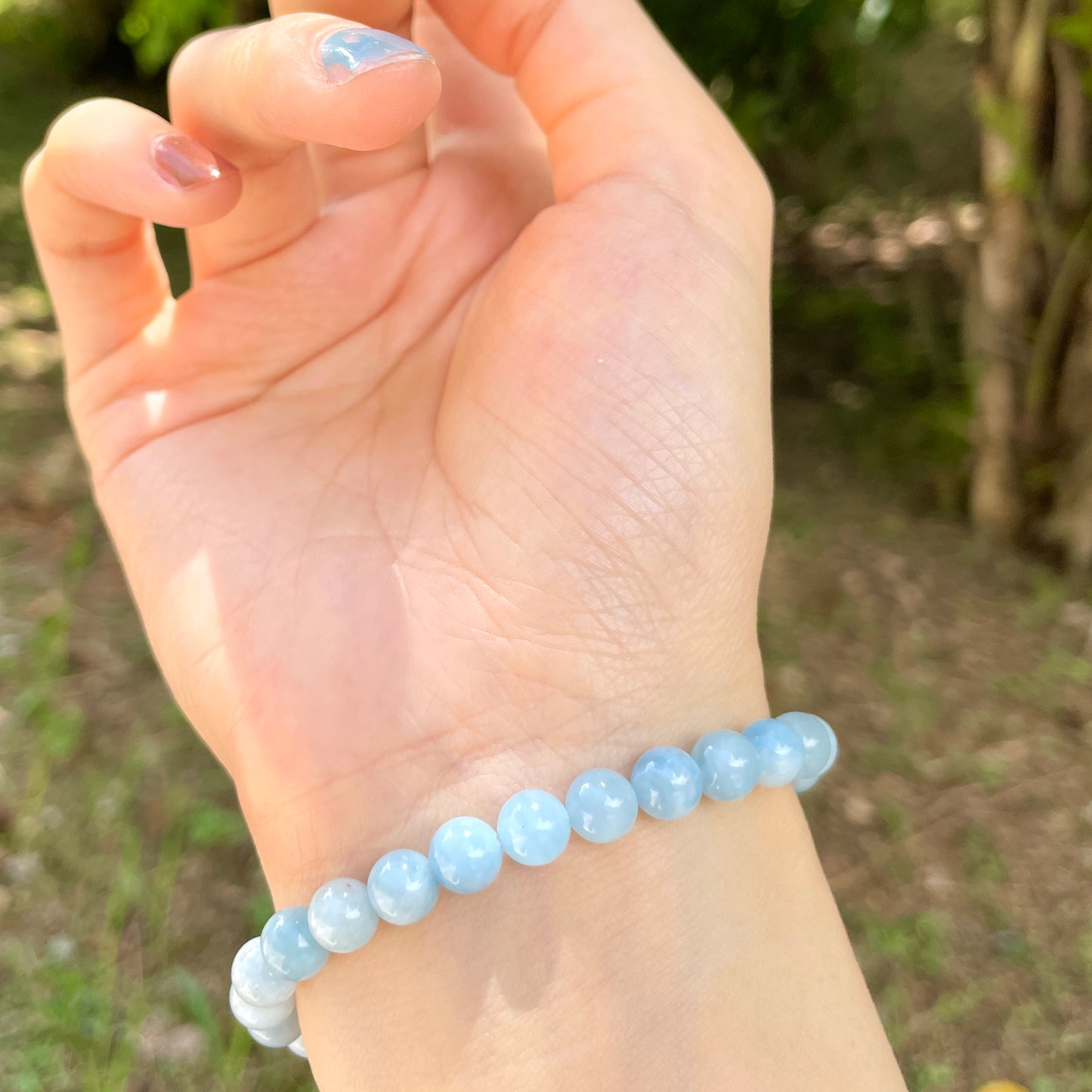 Lapis And Aquamarine Beaded Bracelet