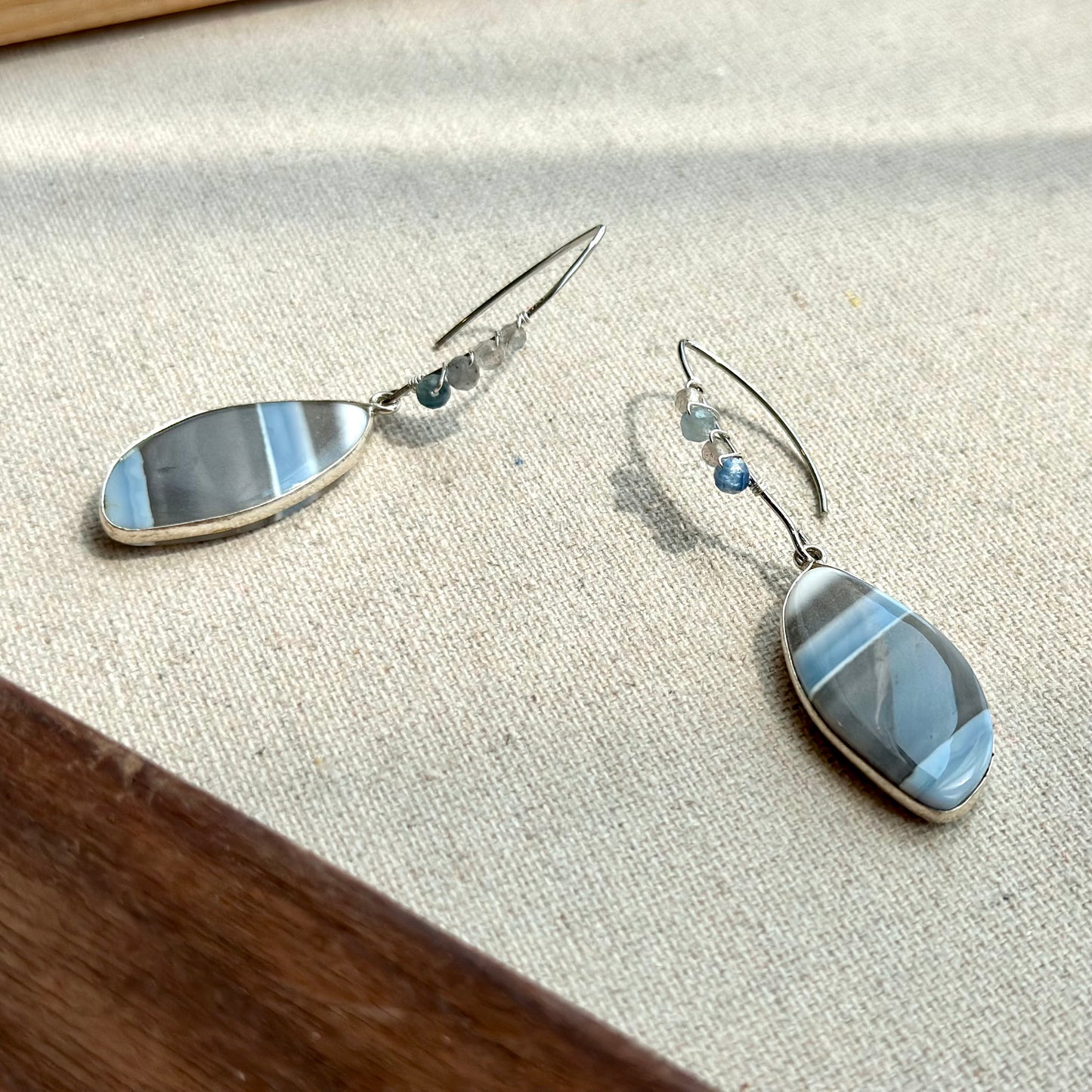 Blue Opal And Mixed Stones Earring