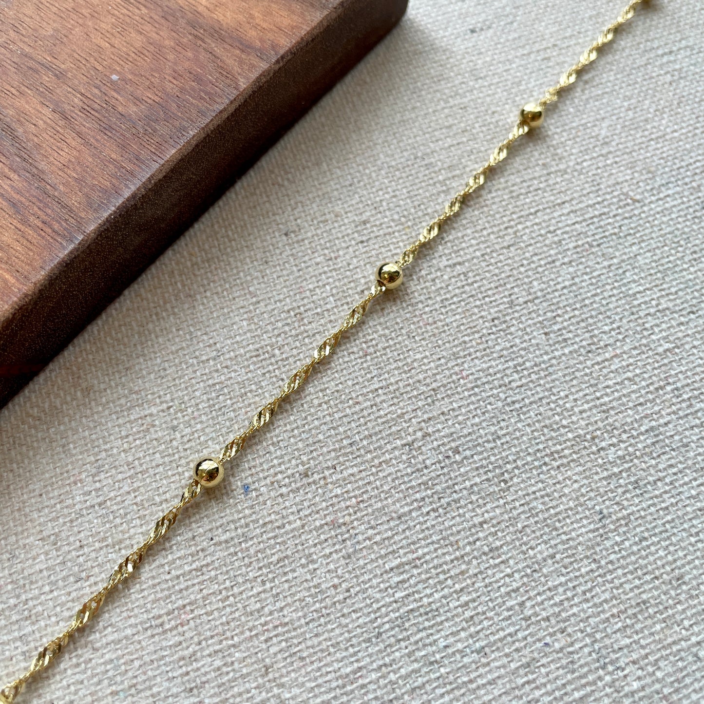 Gold-plated Italian Sterling Silver Dotty Mixed Chain Necklace