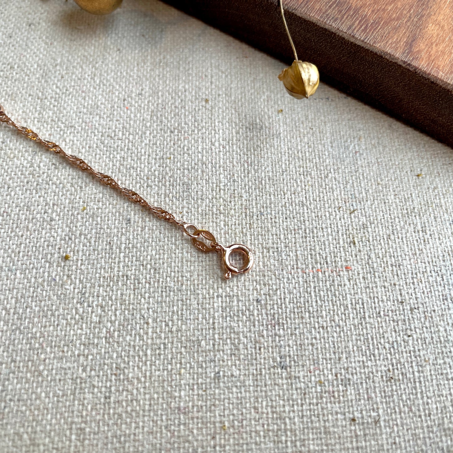 Rose Gold-plated Italian Sterling Silver Dotty Mixed Chain Choker Necklace