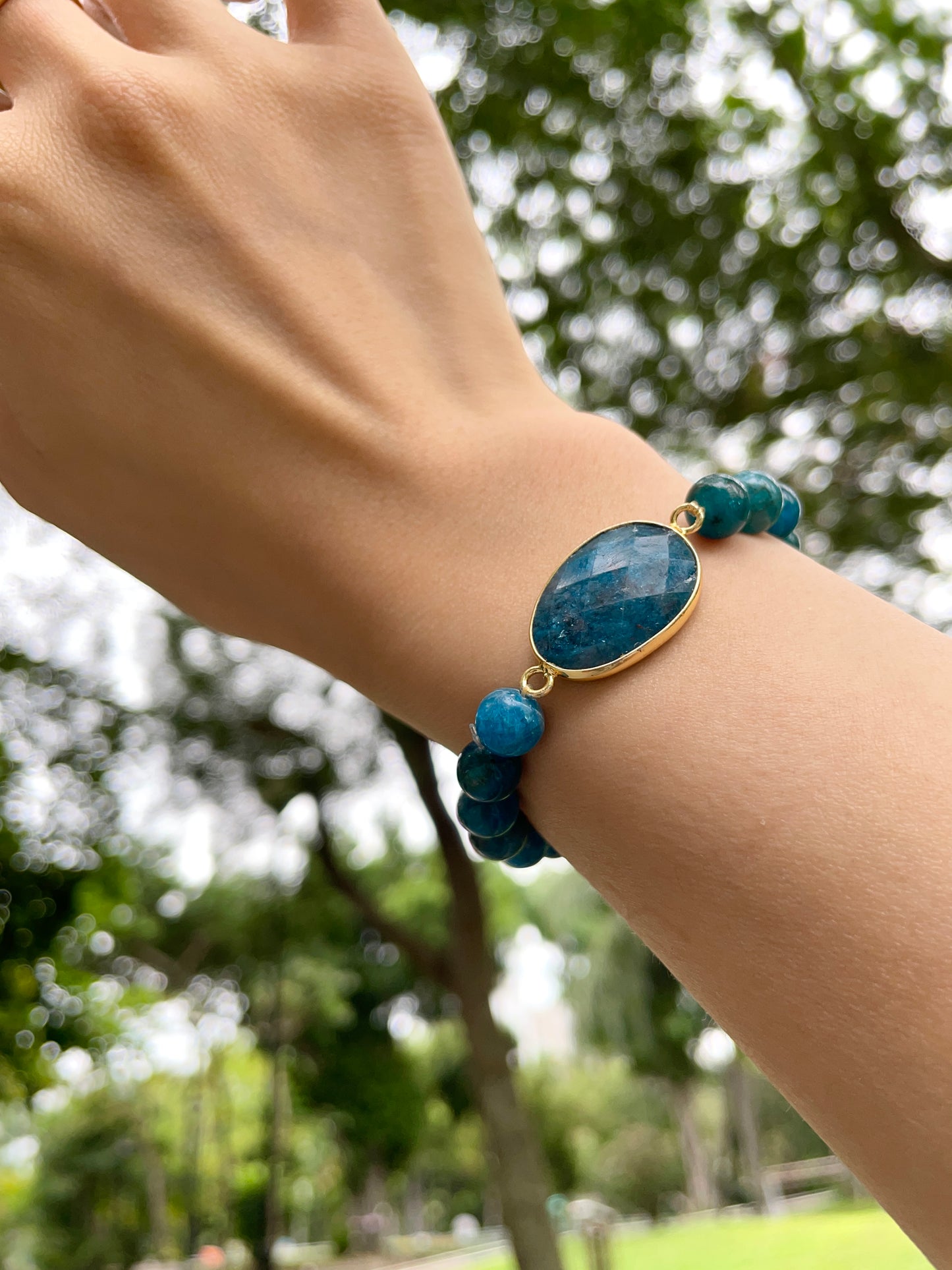 Apatite And Apatite Beaded Bracelet