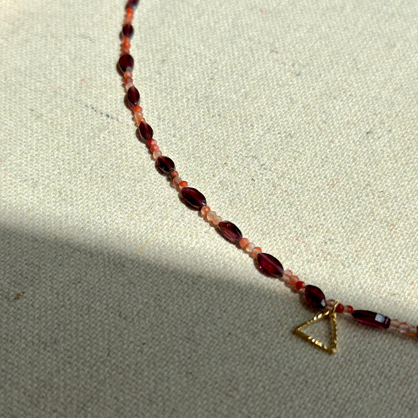 Garnet And Carnelian Beaded Necklace