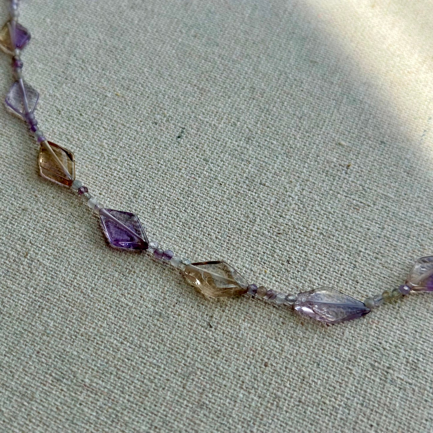 Ametrine Kite Beaded Choker Necklace