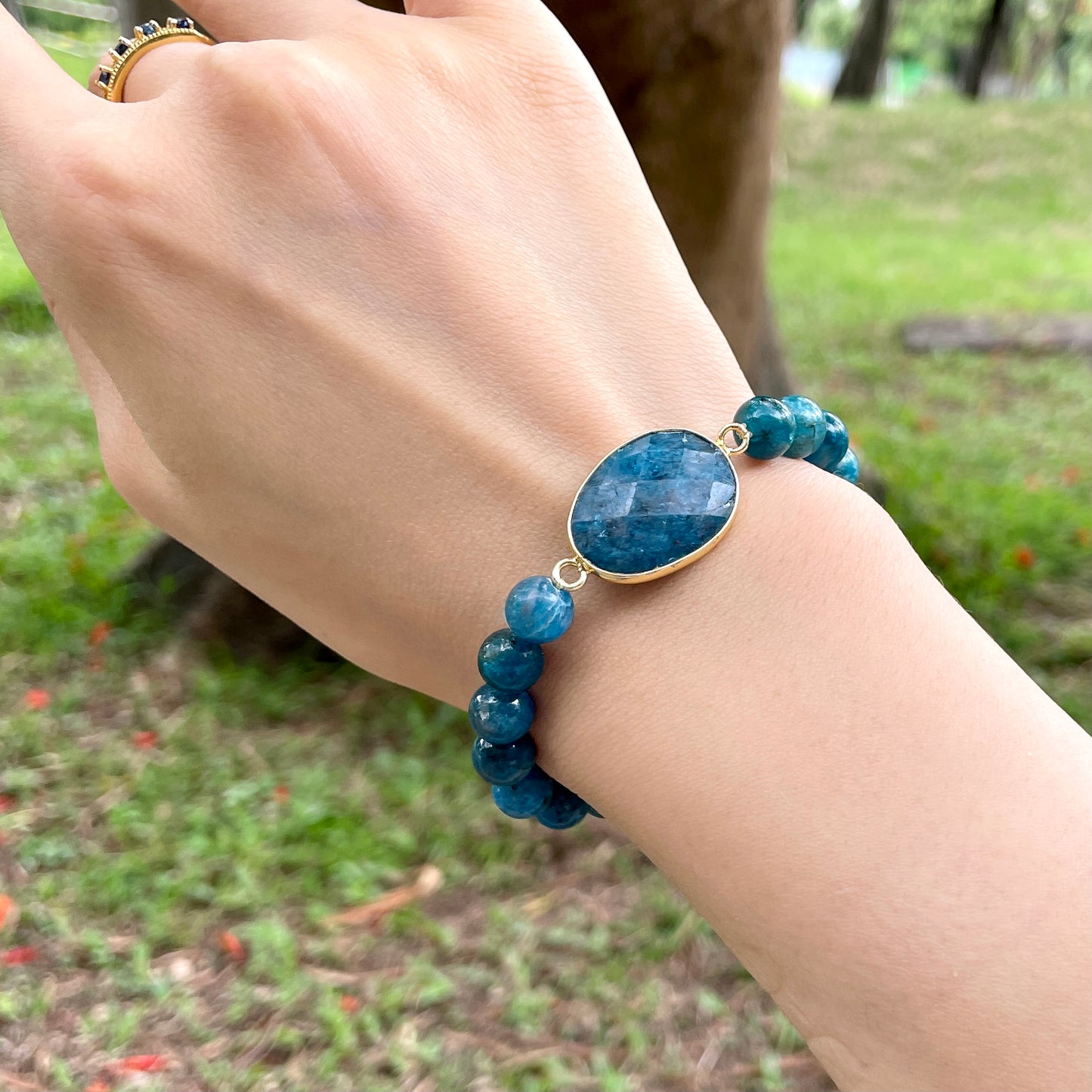 Apatite And Apatite Beaded Bracelet