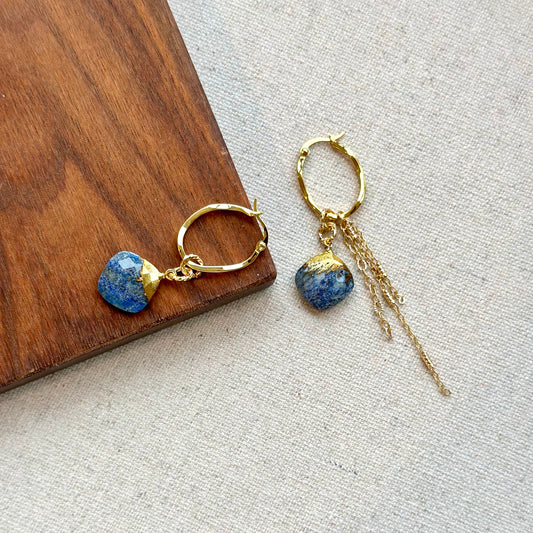 Lapis Multi-way Gold-plated Sterling Silver Ear Hoop