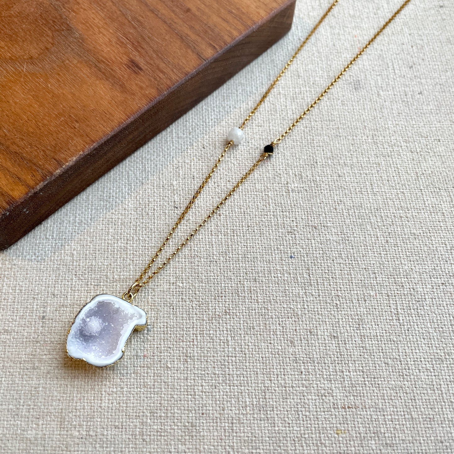 Agate And Moonstone 14k Gold-filled Necklace