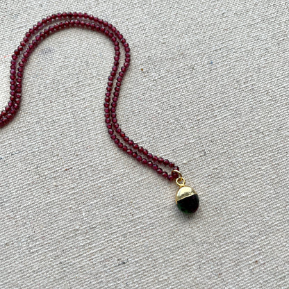 Ruby Zoisite And Garnet Beaded Necklace