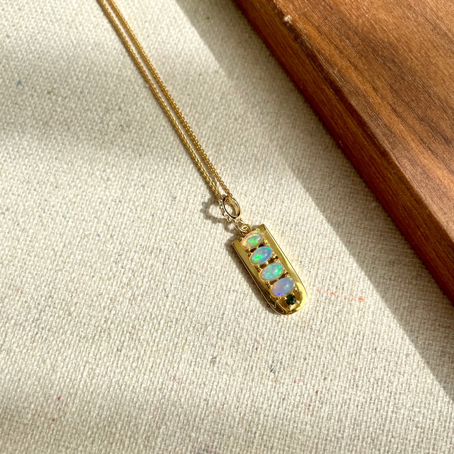 Opal And Tourmaline 14k Gold-filled Necklace