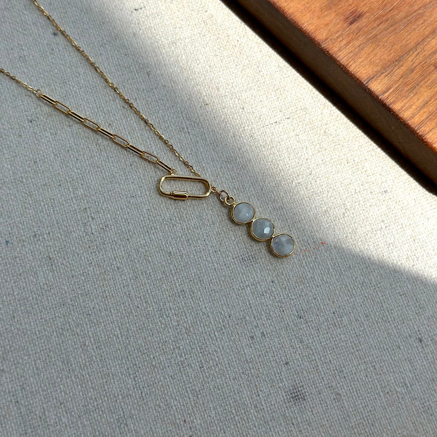 Moonstone Asymmetric Gold-plated Necklace