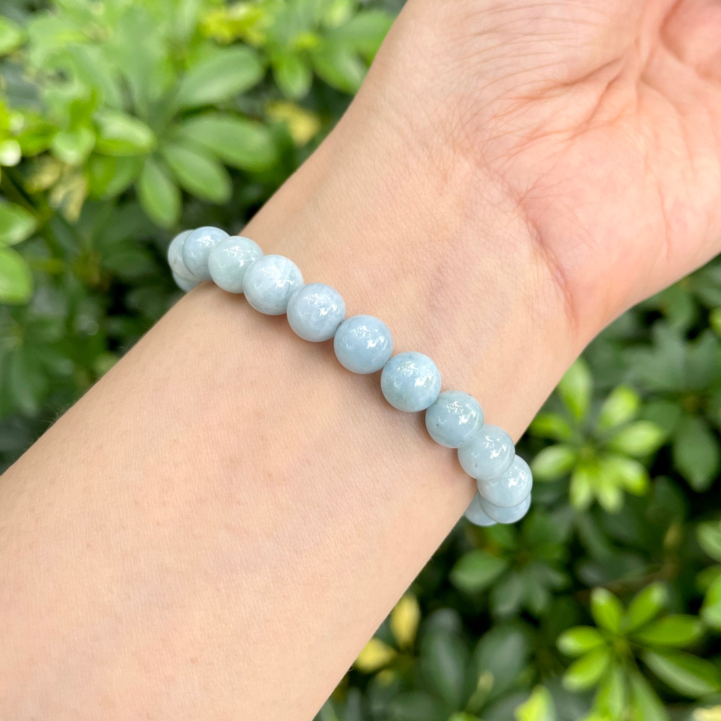 Apatite And Aquamarine Beaded Bracelet