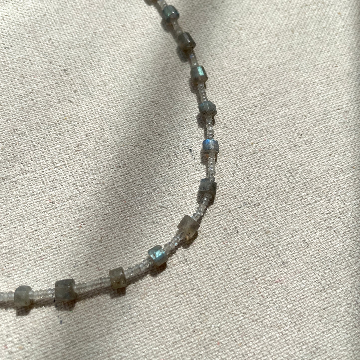 Labradorite And Moonstone Beaded Necklace