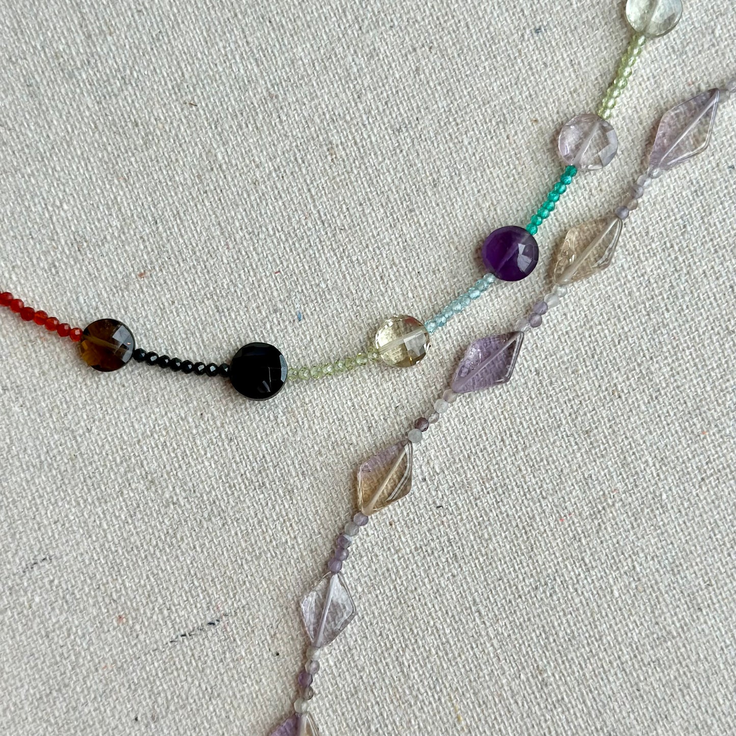 Ametrine Kite Beaded Choker Necklace