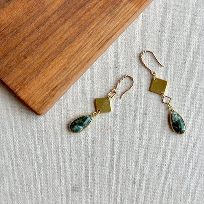 Serpentine Geometric Mix Gold-plated Earring