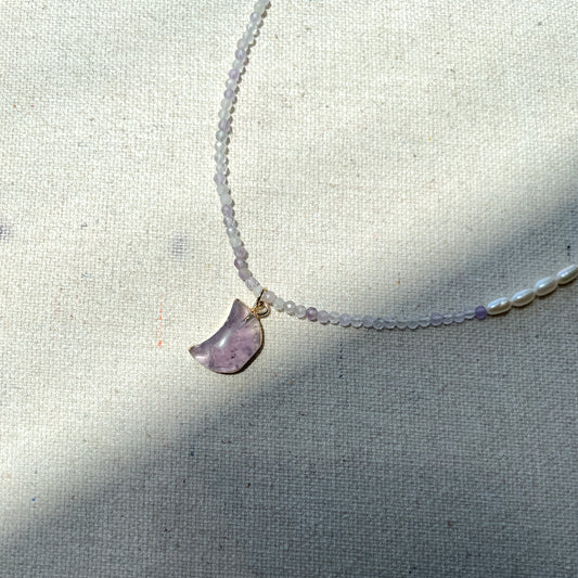 Amethyst And Freshwater Pearl Beaded Necklace