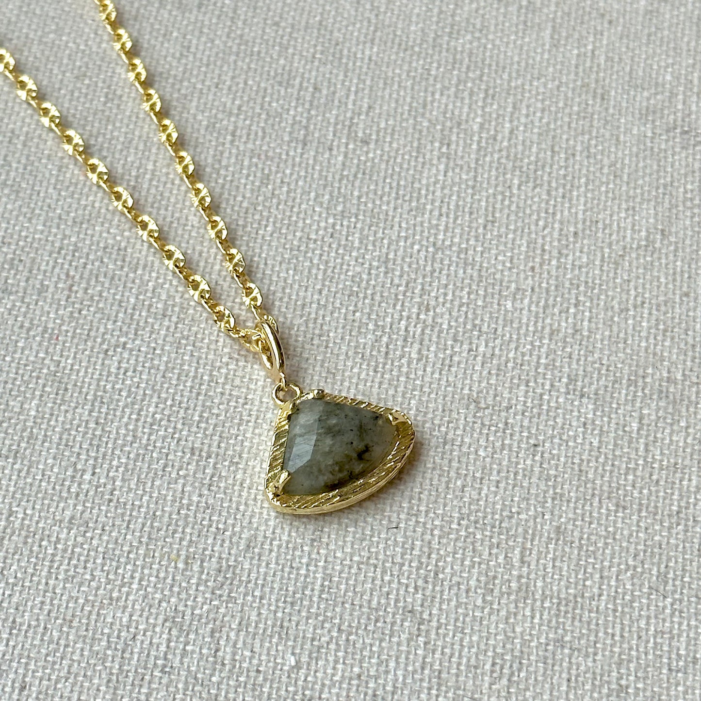 Labradorite Mariner Chain Gold-plated Italian Sterling Silver Necklace