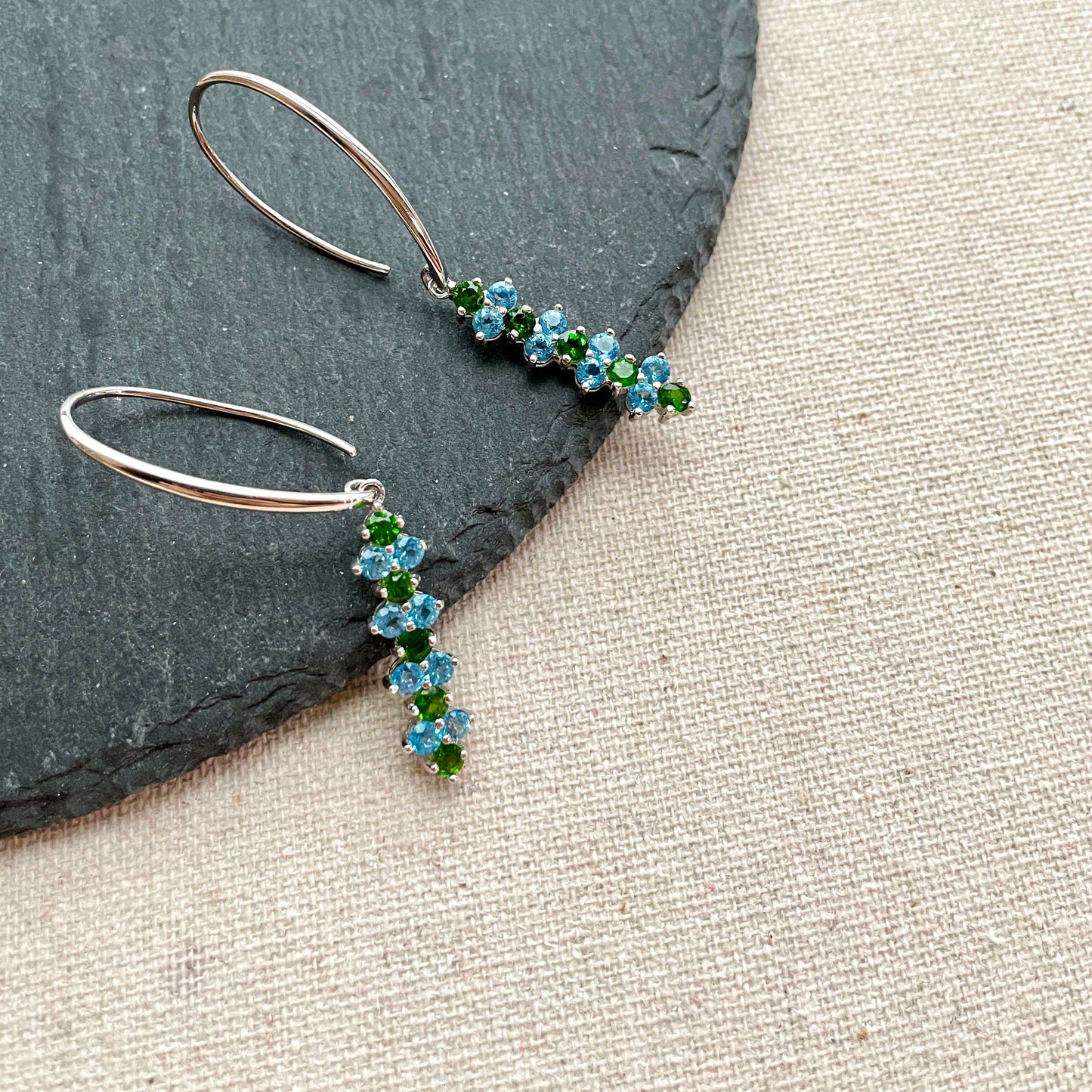 Topaz And Diopside Earring